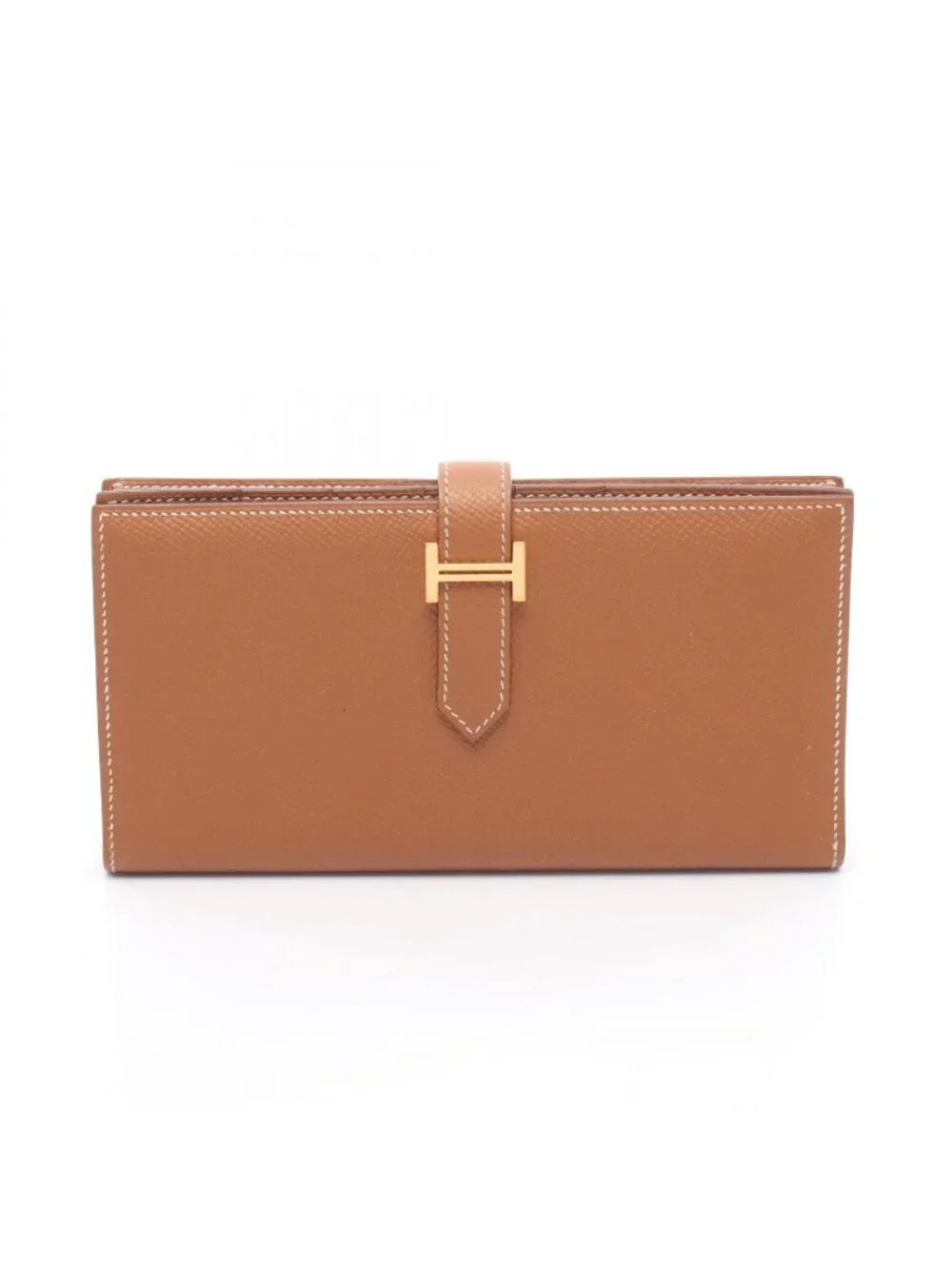 Hermes Bifold Wallet Bearn Souffle Gold Leather Calf